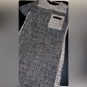 Carlisle Tweed Shift Mini Dress W/ Optional Side Slits Size 6 EUC